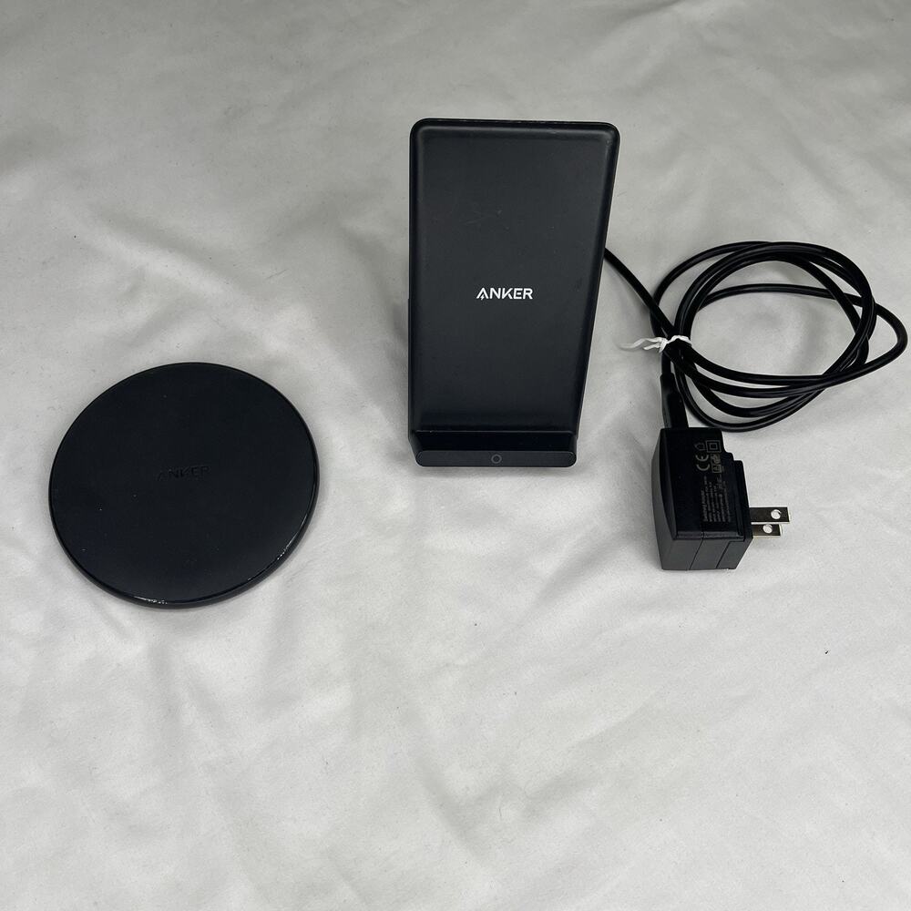Anker PowerWave A2524 Fast Wireless Charger Stand and pad Qi-Certified + cable